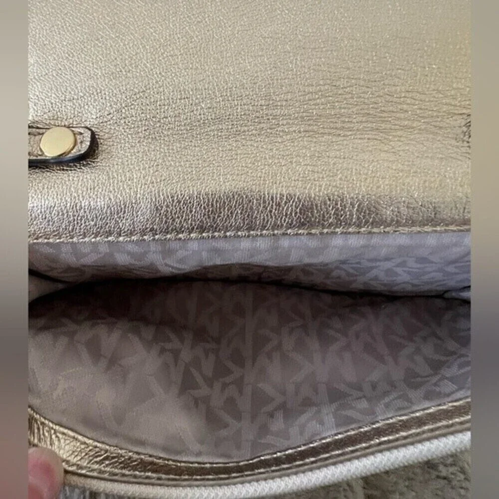 Michael Kors Metallic Gold Chain Crossbody Shoulder Bag Purse